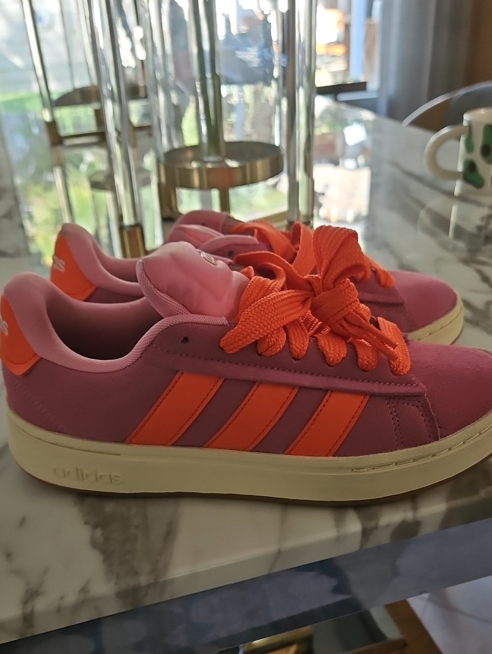 adidas Pink and Orange Low-Top Sneakers